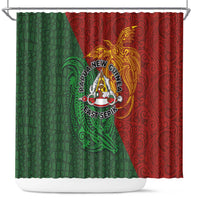 Papua New Guinea East Sepik Province Shower Curtain Tribal Crocodile Birds of Paradise Melanesian Tattoo