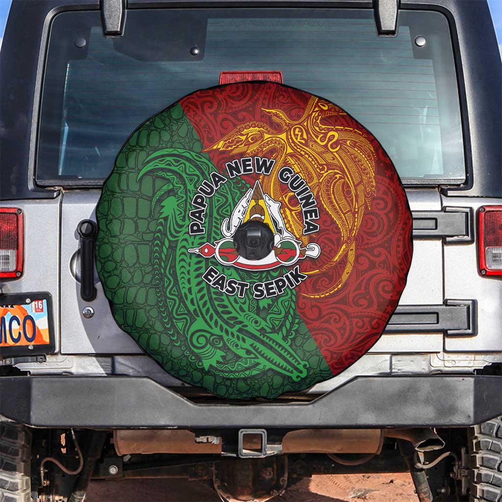 Papua New Guinea East Sepik Province Spare Tire Cover Tribal Crocodile Birds of Paradise Melanesian Tattoo