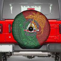 Papua New Guinea East Sepik Province Spare Tire Cover Tribal Crocodile Birds of Paradise Melanesian Tattoo