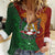 Papua New Guinea East Sepik Province Women Casual Shirt Tribal Crocodile Birds of Paradise Melanesian Tattoo