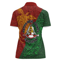 Papua New Guinea East Sepik Province Women Polo Shirt Tribal Crocodile Birds of Paradise Melanesian Tattoo