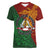 Papua New Guinea East Sepik Province Women V-Neck T-Shirt Tribal Crocodile Birds of Paradise Melanesian Tattoo
