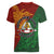 Papua New Guinea East Sepik Province Women V-Neck T-Shirt Tribal Crocodile Birds of Paradise Melanesian Tattoo