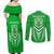 Kimbe Cutters Rugby Couples Matching Off Shoulder Maxi Dress and Long Sleeve Button Shirts Papua New Guinea Polynesian Tattoo Green Version LT03 - Polynesian Pride
