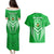 Kimbe Cutters Rugby Couples Matching Puletasi Dress and Hawaiian Shirt Papua New Guinea Polynesian Tattoo Green Version LT03 - Polynesian Pride