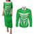 Kimbe Cutters Rugby Couples Matching Puletasi Dress and Long Sleeve Button Shirts Papua New Guinea Polynesian Tattoo Green Version LT03 Green - Polynesian Pride