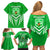 Kimbe Cutters Rugby Family Matching Off Shoulder Short Dress and Hawaiian Shirt Papua New Guinea Polynesian Tattoo Green Version LT03 - Polynesian Pride