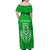 Kimbe Cutters Rugby Off Shoulder Maxi Dress Papua New Guinea Polynesian Tattoo Green Version LT03 - Polynesian Pride