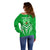Kimbe Cutters Rugby Off Shoulder Sweater Papua New Guinea Polynesian Tattoo Green Version LT03 - Polynesian Pride