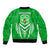 Kimbe Cutters Rugby Sleeve Zip Bomber Jacket Papua New Guinea Polynesian Tattoo Green Version LT03 - Polynesian Pride