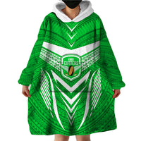 Kimbe Cutters Rugby Wearable Blanket Hoodie Papua New Guinea Polynesian Tattoo Green Version LT03 - Polynesian Pride