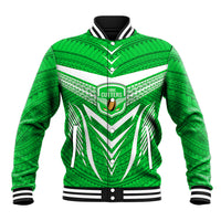 Custom Kimbe Cutters Rugby Baseball Jacket Papua New Guinea Polynesian Tattoo Green Version LT03 Unisex Green - Polynesian Pride