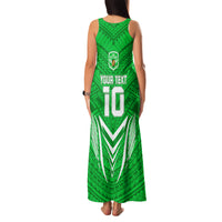 Custom Kimbe Cutters Rugby Family Matching Tank Maxi Dress and Hawaiian Shirt Papua New Guinea Polynesian Tattoo Green Version LT03 - Polynesian Pride