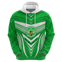 Custom Kimbe Cutters Rugby Hoodie Papua New Guinea Polynesian Tattoo Green Version LT03 - Polynesian Pride