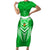 Custom Kimbe Cutters Rugby Short Sleeve Bodycon Dress Papua New Guinea Polynesian Tattoo Green Version LT03 Long Dress Green - Polynesian Pride