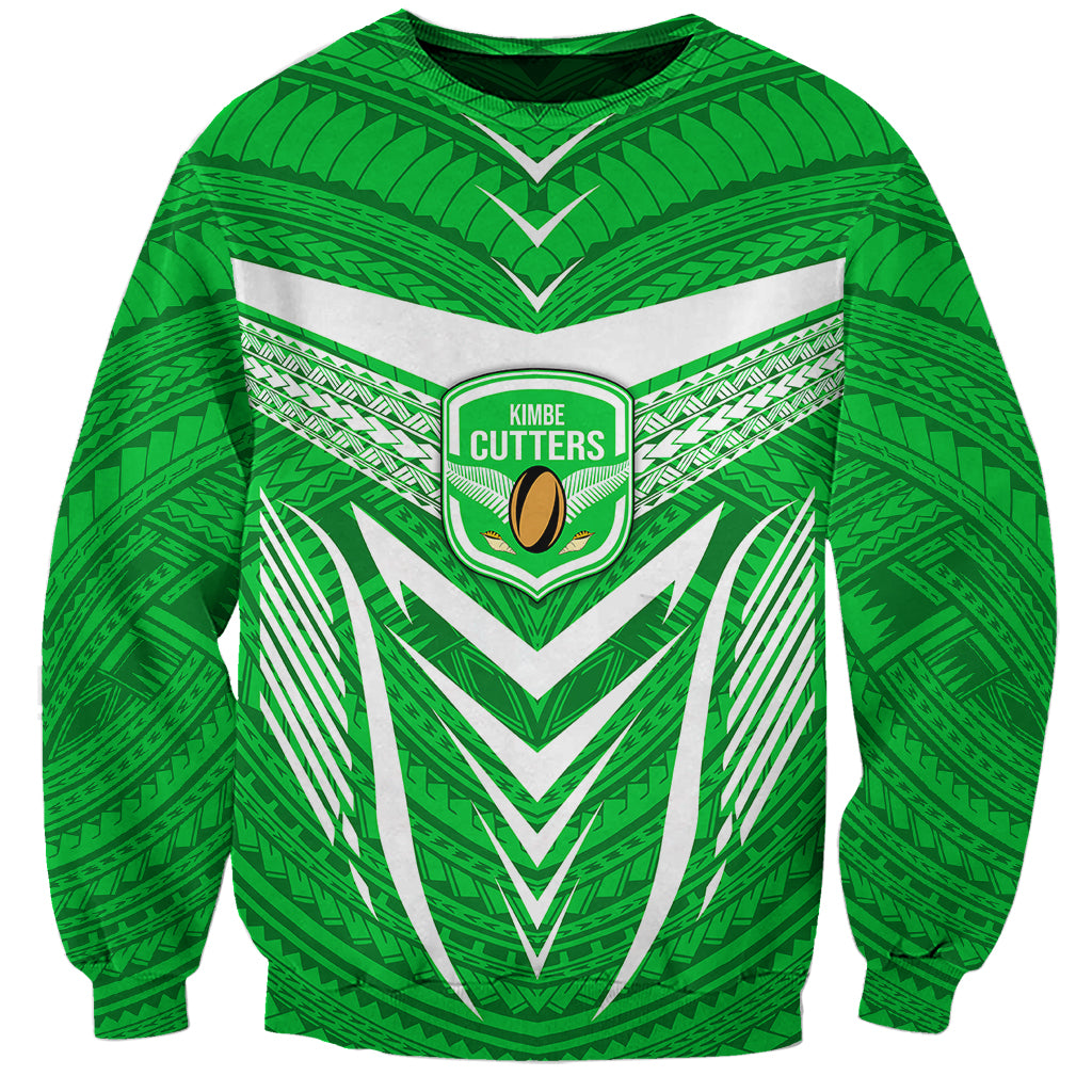 Custom Kimbe Cutters Rugby Sweatshirt Papua New Guinea Polynesian Tattoo Green Version LT03 Unisex Green - Polynesian Pride