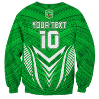 Custom Kimbe Cutters Rugby Sweatshirt Papua New Guinea Polynesian Tattoo Green Version LT03 - Polynesian Pride
