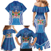 Fiji Day Family Matching Mermaid Dress and Hawaiian Shirt Fijian Masi Tribal Hibiscus Tattoo and Tapa Pattern LT03 - Polynesian Pride