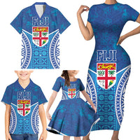 Fiji Day Family Matching Short Sleeve Bodycon Dress and Hawaiian Shirt Fijian Masi Tribal Hibiscus Tattoo and Tapa Pattern LT03 - Polynesian Pride