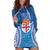 Fiji Day Hoodie Dress Fijian Masi Tribal Hibiscus Tattoo and Tapa Pattern