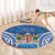 Fiji Day Round Carpet Fijian Masi Tribal Hibiscus Tattoo and Tapa Pattern