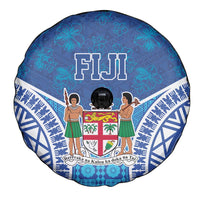 Fiji Day Spare Tire Cover Fijian Masi Tribal Hibiscus Tattoo and Tapa Pattern