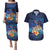 Polynesian Scuba Diving Couples Matching Puletasi and Hawaiian Shirt Honu with Hibiscus and Plumeria Flower and Tapa Tribal Pattern