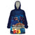 Polynesian Scuba Diving Wearable Blanket Hoodie Honu with Hibiscus and Plumeria Flower and Tapa Tribal Pattern