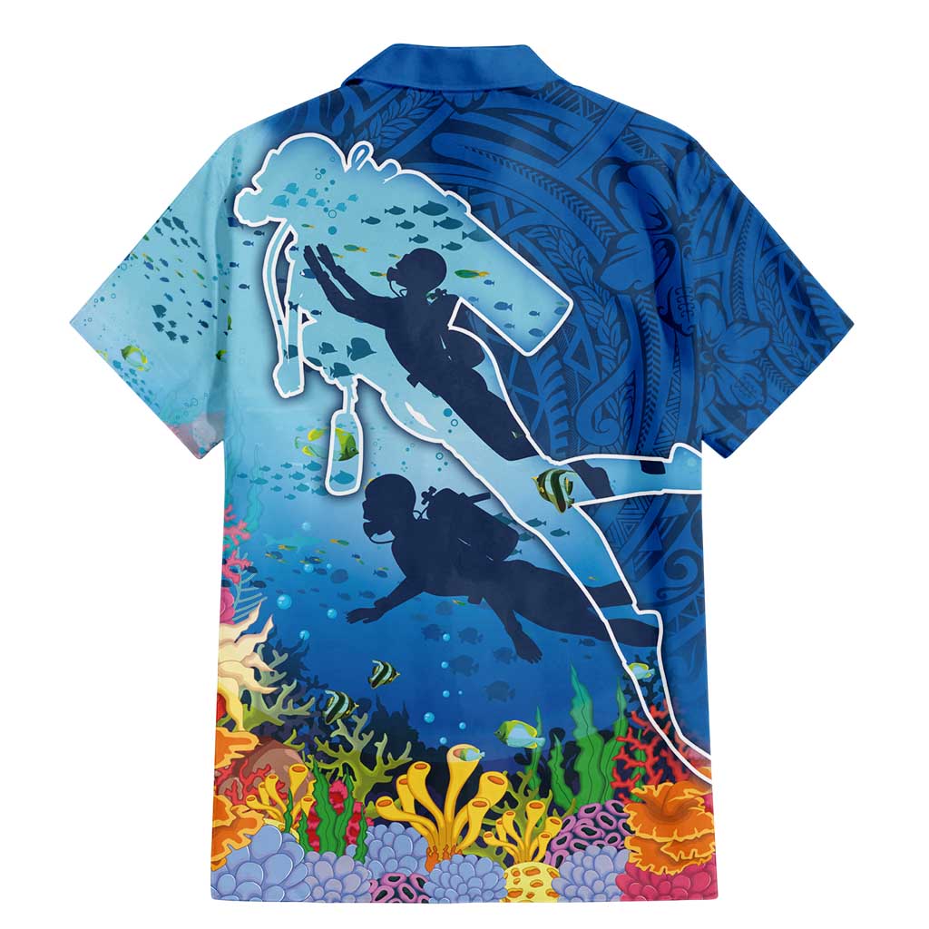 Polynesian Scuba Diving Family Matching Mermaid Dress and Hawaiian Shirt Beauty Corals with Underwater and Polynesian Pattern LT03 - Polynesian Pride