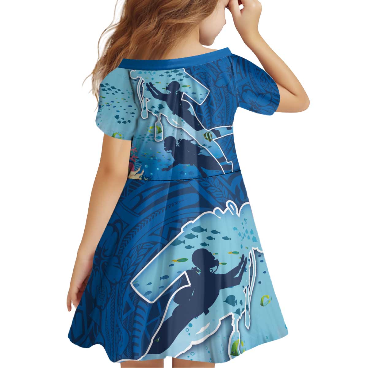 Polynesian Scuba Diving Family Matching Puletasi and Hawaiian Shirt Beauty Corals with Underwater and Polynesian Pattern