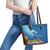 Polynesian Scuba Diving Leather Tote Bag Beauty Corals with Underwater and Polynesian Pattern