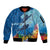 Polynesian Scuba Diving Sleeve Zip Bomber Jacket Beauty Corals with Underwater and Polynesian Pattern