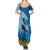 Polynesian Scuba Diving Summer Maxi Dress Beauty Corals with Underwater and Polynesian Pattern