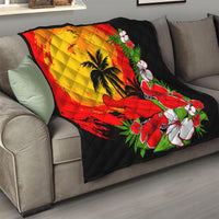 Hawaii Maui Island Quilt Maui Map With Tropical Forest Sunset Vibe LT03 - Polynesian Pride