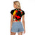Hawaii Maui Island Raglan Cropped T Shirt Maui Map With Tropical Forest Sunset Vibe LT03 - Polynesian Pride
