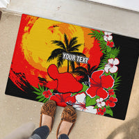 Custom Hawaii Maui Island Rubber Doormat Maui Map With Tropical Forest Sunset Vibe LT03 - Polynesian Pride