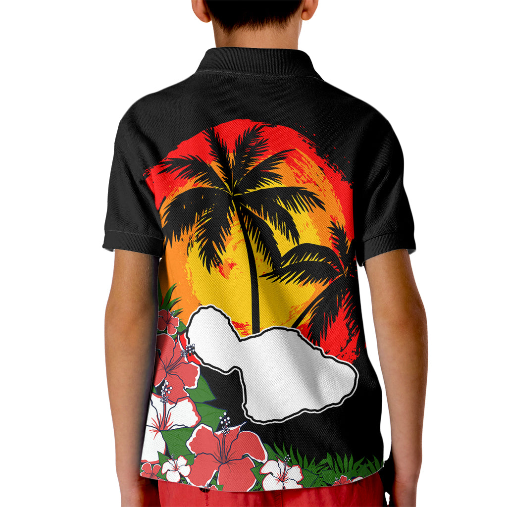 Hawaii Maui Island Kid Polo Shirt Maui Map With Tropical Forest Vintage Style LT03 - Polynesian Pride