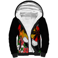 Hawaii Maui Island Sherpa Hoodie Maui Map With Tropical Forest Vintage Style LT03 Unisex Black - Polynesian Pride
