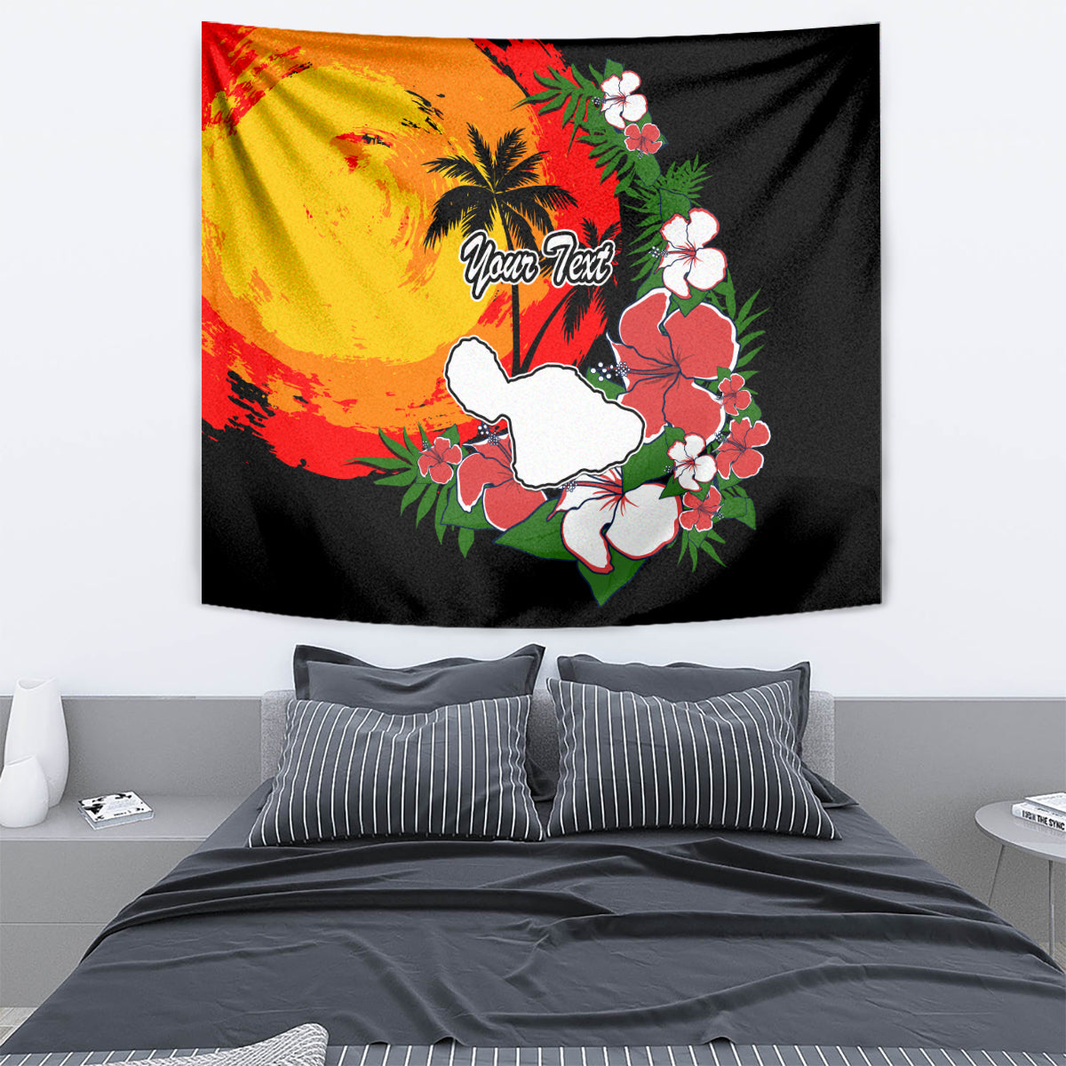 Custom Hawaii Maui Island Tapestry Maui Map With Tropical Forest Vintage Style LT03 - Polynesian Pride