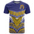 Custom Rugby Niue T Shirt Hiapo Tribal Heritage Tattoos Blue Color - Polynesian Pride