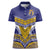 Custom Rugby Niue Women Polo Shirt Hiapo Tribal Heritage Tattoos Blue Color - Polynesian Pride