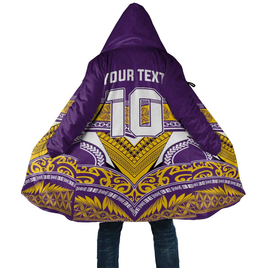 Custom Rugby Niue Cloak Hiapo Tribal Heritage Tattoos Purple Color - Polynesian Pride