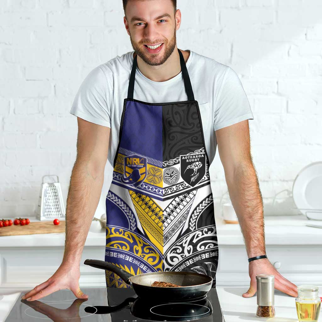 Rugby Niue and Aotearoa Apron Hiapo with Maori Moko Tribal Heritage Tattoos - Polynesian Pride