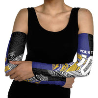 Custom Rugby Niue and Aotearoa Arm Sleeves Hiapo with Maori Moko Tribal Heritage Tattoos - Polynesian Pride