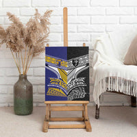 Rugby Niue and Aotearoa Canvas Wall Art Hiapo with Maori Moko Tribal Heritage Tattoos - Polynesian Pride