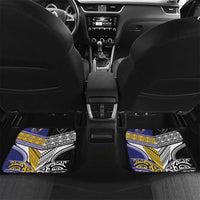 Custom Rugby Niue and Aotearoa Car Mats Hiapo with Maori Moko Tribal Heritage Tattoos - Polynesian Pride