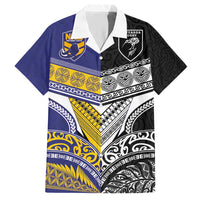 Custom Rugby Niue and Aotearoa Hawaiian Shirt Hiapo with Maori Moko Tribal Heritage Tattoos - Polynesian Pride