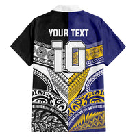 Custom Rugby Niue and Aotearoa Hawaiian Shirt Hiapo with Maori Moko Tribal Heritage Tattoos - Polynesian Pride