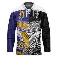 Custom Rugby Niue and Aotearoa Hockey Jersey Hiapo with Maori Moko Tribal Heritage Tattoos - Polynesian Pride