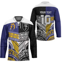 Custom Rugby Niue and Aotearoa Hockey Jersey Hiapo with Maori Moko Tribal Heritage Tattoos - Polynesian Pride